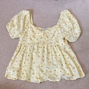 Puff sleeve babydoll top